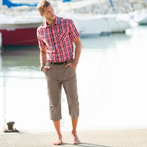 Pantacourt 3/4 Élastiqué + Ceinture Assortie - Blancheporte - Couleur Beige - Taille 40/42