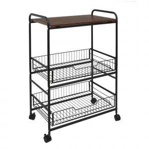 Desserte &Agrave; Roulettes 2 Paniers Coulissants - Blancheporte - Taille Taille Unique