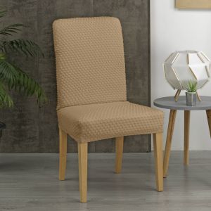 Housse Gaufrée Bi-extensible Spécial Chaise - Blancheporte - Couleur Taupe - Taille Taille Unique