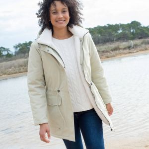 Parka Déperlante À Capuche, Doublée Polaire Sherpa - Blancheporte - Couleur Beige - Taille 48