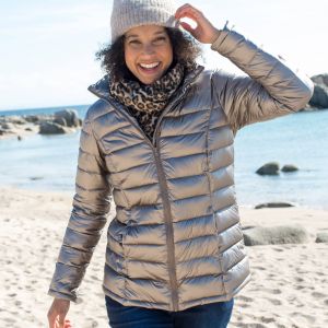 Doudoune Courte Effet M&eacute;tallis&eacute; - Blancheporte - Couleur Doudoune - Taille 46