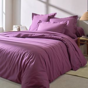 Linge de lit uni coton - Housse De Couette 2 Personnesonnes : 260x240cm - Violet - Colombine - Couleur Violet - Taille Housse de couette 2 personnes : 260x240cm