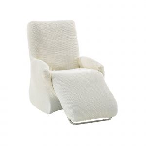 Housse Texturée Bi-extensible Spéciale Fauteuil Relax - Blancheporte - Couleur Écru - Taille Housse fauteuil relax