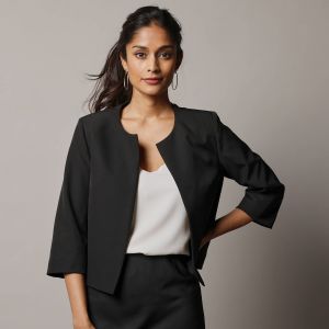 Veste bol&eacute;ro manches 3/4  - 48 - Noir - Lora Zellini - Couleur Veste - Taille 48