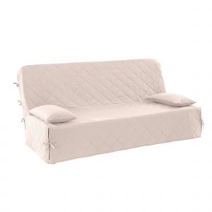 Housse Clic-clac Standard Matelassée Coton Bachette Uni - Colombine - Couleur Beige - Taille Taille Unique