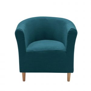 Housse Extensible Unie Spéciale Fauteuil Cabriolet - Blancheporte - Couleur Bleu - Taille Taille Unique