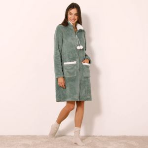 Robe De Chambre Maille Polaire Zipp&eacute;e - Blancheporte - Couleur Peignoir et robe de chambre - Taille Taille Unique