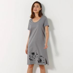 Chemise De Nuit Courte Imprimé Chat - Lot De 2 - Blancheporte - Couleur Orange - Taille 42/44