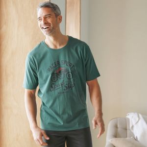 T-shirt Pyjama Impression Plac&eacute;e Manches Courtes - Blancheporte - Couleur Pyjama - Taille 2XL