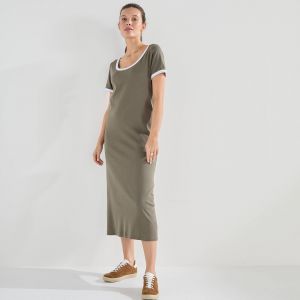 Robe Longue Bicolore, Manches Courtes - Blancheporte - Taille 34/36