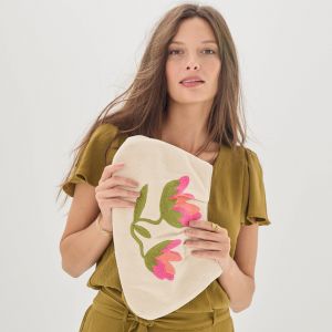 Sac Pochette Zipp&eacute; Brod&eacute; - Blancheporte - Couleur Sac - Taille Taille Unique