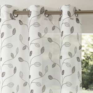 Panneau Voilage Motif Petites Feuilles - Finition Oeillets - Blancheporte - Couleur Voilage - Taille Panneau : largeur 140 x hauteur 260cm