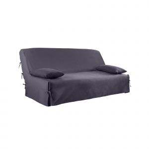 Housse clic-clac standard coton bachette uni - Housse Clic Clac Non Matelassée: 140x190cm - Gris - Colombine - Couleur Gris - Taille Housse clic clac non matelassée: 140x190cm