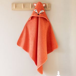 Cape de bain b&eacute;b&eacute; d&eacute;guisement renard - Cape De Bain : 80x80cm - Jaune - Colombine Des Petits - Couleur Capes de bain - Taille Cape de bain : 80x80cm