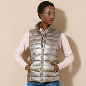 Doudoune D&eacute;perlante M&eacute;tallis&eacute;e, Sans Manches - Blancheporte - Couleur Doudoune - Taille 40