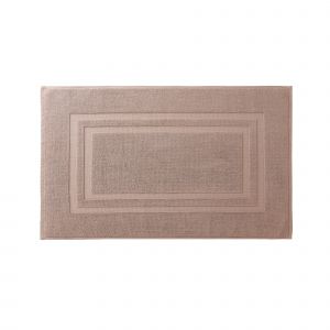 Tapis de bain éponge double liteau - Tapis De Bain : 50x80cm - Taupe - Colombine - Couleur Taupe - Taille Tapis de bain : 50x80cm