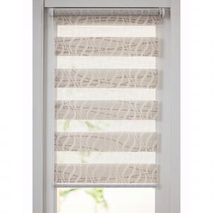 Store Jour/nuit Motif Serpentins - Blancheporte - Couleur Taupe - Taille Store : largeur 55 x hauteur 150cm