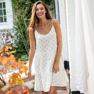 Nuisette Gaze De Coton Imprim&eacute; Fleuri - Blancheporte - Couleur Nuisette - Taille 52