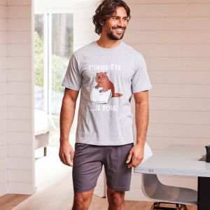 Pyjama Short Manches Courtes Marmotte - Blancheporte - Couleur Pyjama - Taille Taille Unique