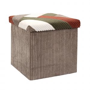 Coffre-pouf Côtelé Pliable Patchwork - Blancheporte - Couleur Multicolore - Taille Taille Unique