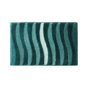 Tapis De Bain Zèbre Très Moelleux - Blancheporte - Couleur Turquoise - Taille Contour : 50x40cm