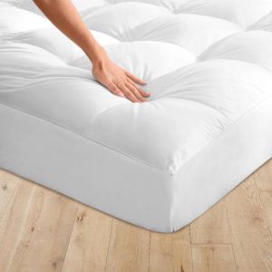Surmatelas Qualigel forme housse bonnet 25 cm - Surmatelas 1 Personne : 90x190cm - Blanc - Colas Normand - Taille Surmatelas 1 personne : 90x190cm