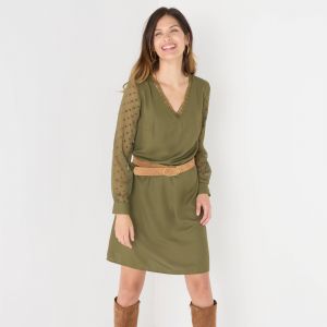 Robe Housse Manches Plumetis - Blancheporte - Couleur Robe de soir&eacute;e - Taille 38