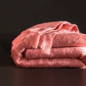 Couverture laine mohair angora - Couverture 2 Personnes : 220x240cm - Rose - Ourson - Couleur Rose - Taille Couverture 2 personnes : 220x240cm