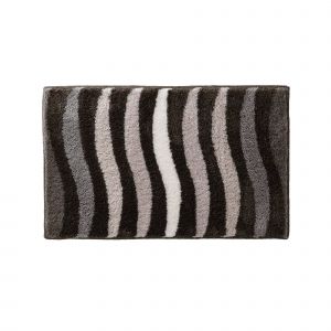 Tapis De Bain Zèbre Très Moelleux - Blancheporte - Couleur Gris - Taille Tapis de bain : 50x80cm