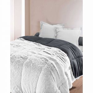 Couette fourrure synthétique 600 g/m² - Couette 2 Personnesonnes : 220x240cm - Gris - Ourson - Couleur Gris - Taille Couette 2 personnes : 220x240cm
