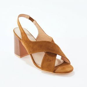 Sandales Crois&eacute;es &Agrave; Talon - Blancheporte - Couleur Sandale - Taille Taille Unique