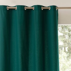 Rideau bachette uni tamisant oeillets - Rideau : Largeur 135 X Hauteur 180cm - Vert - Colombine - Couleur Rideau - Taille Rideau : largeur 135 x hauteur 180cm