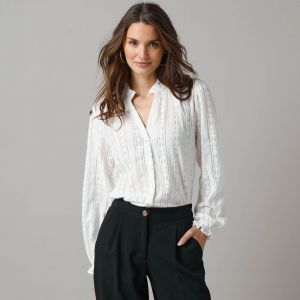 Chemisier ample en dentelle - 44 - Blanc - Lora Zellini - Couleur Chemisier - Taille 44