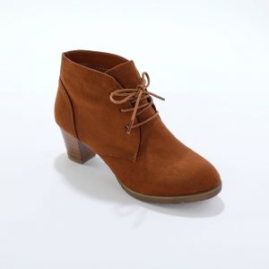 Bottines Lacées À Talon Fantaisie - Blancheporte - Couleur Marron - Taille 40