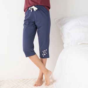 Pantacourt Pyjama Beautiful Uni Imprim&eacute; Plac&eacute; - Blancheporte - Couleur Bas de pyjama - Taille 42/44