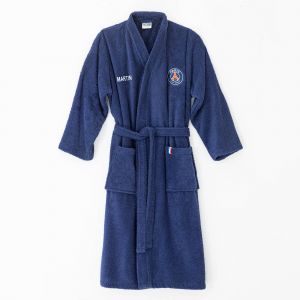 Peignoir de bain adulte col kimono PSG® personnalisable éponge - 44/48 - Bleu - Psg - Couleur Bleu - Taille 44/48