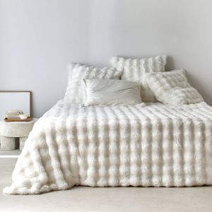 Couvre-lit Et Taie D'oreiller, Aspect Fourrure. - Blancheporte - Taille Jet&eacute; de lit 1-2 pers : 180x220cm
