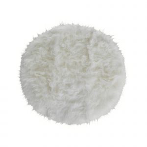 Tapis Rond Poils Longs - Blancheporte - Couleur Écru - Taille Tapis : diam 70cm