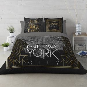 Linge De Lit New-york - Coton - Blancheporte - Couleur Noir - Taille Housse de couette 2 personnes : 240x220cm