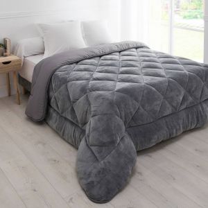 Couette Synthétique Double Face 350 G/m² - Blancheporte - Couleur Gris - Taille Taille Unique