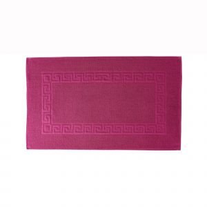 Tapis De Bain Éponge Liteau Motif Frise Grecque - Blancheporte - Couleur Rose - Taille Taille Unique