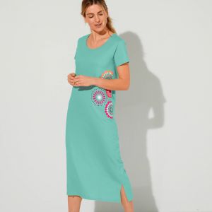 Chemise De Nuit Longue Imprim&eacute; Rosaces - Blancheporte - Couleur Chemise de nuit longue - Taille 54