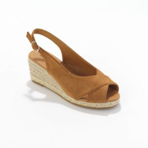 Sandales Compens&eacute;es Corde &Agrave; Talon Et Bout Ouverts - Blancheporte - Couleur Sandale - Taille 38