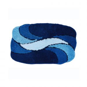 Tapis De Bain Pétales - Blancheporte - Couleur Bleu - Taille Contour : 50x40cm