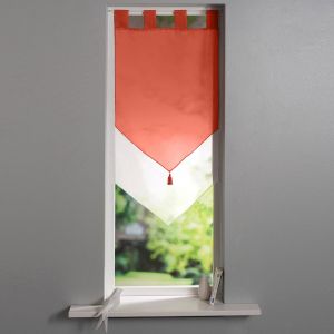 Vitrage Voile Double Uni Forme Pointe Finition Pattes - Blancheporte - Couleur Orange - Taille Rideau : largeur 45 x hauteur 120cm