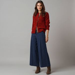 Jean Effet Jupe Culotte - Lora Zellini - Couleur Jean large - Taille 48