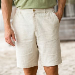 Bermuda Coton - Lin, 3/4 &Eacute;lastiqu&eacute; - Blancheporte - Couleur Bermuda - Taille 42