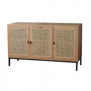 Buffet 3 Portes En Rotin, Pieds M&eacute;tal - Blancheporte - Couleur Commode et buffet - Taille Taille Unique