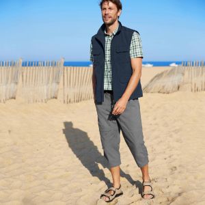 Pantacourt 3/4 Élastiqué + Ceinture Assortie - Blancheporte - Couleur Gris - Taille 40/42
