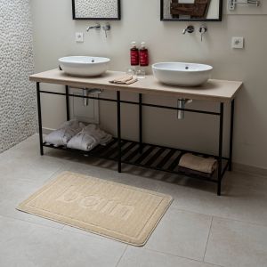 Tapis De Bain Motif ''bain'' - Blancheporte - Couleur Beige - Taille Taille Unique